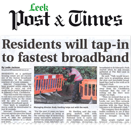 Work has begun on the ultrafast phase of our rural broadband project