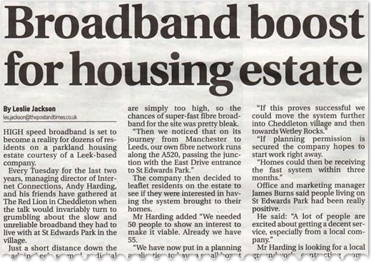 Broadband boost for housing estate